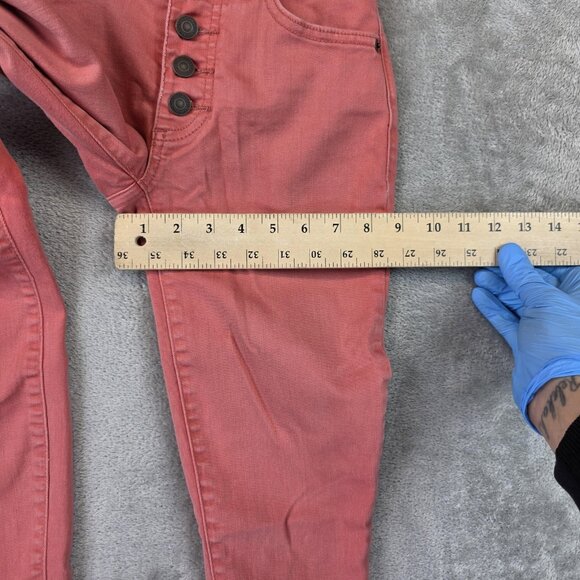 Lucky Brand High Rise Bridgette Crop Skinny Jeans Womens 00 24 Pink Button Fly - Picture 6 of 14